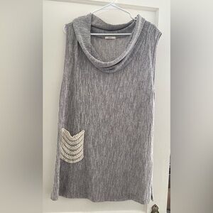 easel brand knit tunic sleeveless grey dress